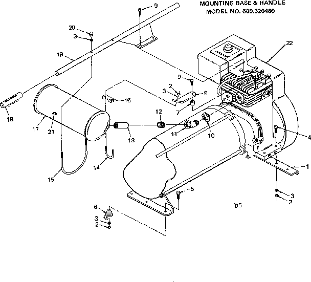 Craftsman 580320480 mounting base & handle diagram
