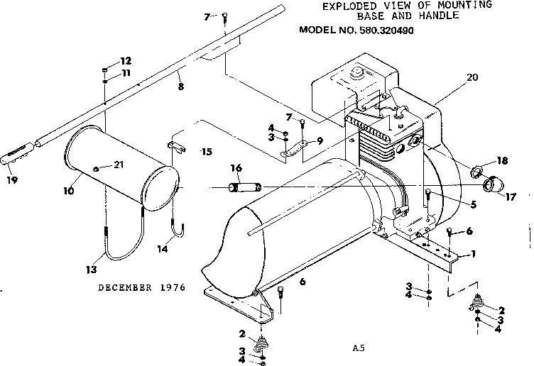 Craftsman 580320490 mounting base & handle diagram