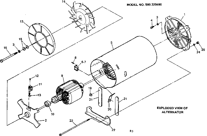 Craftsman 580320490 alternator diagram