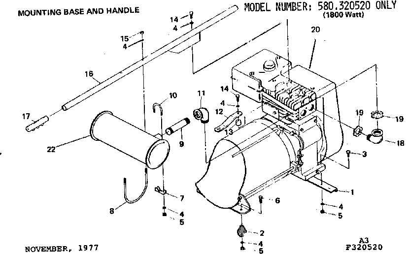 Craftsman 580321480 mounting base and handle diagram