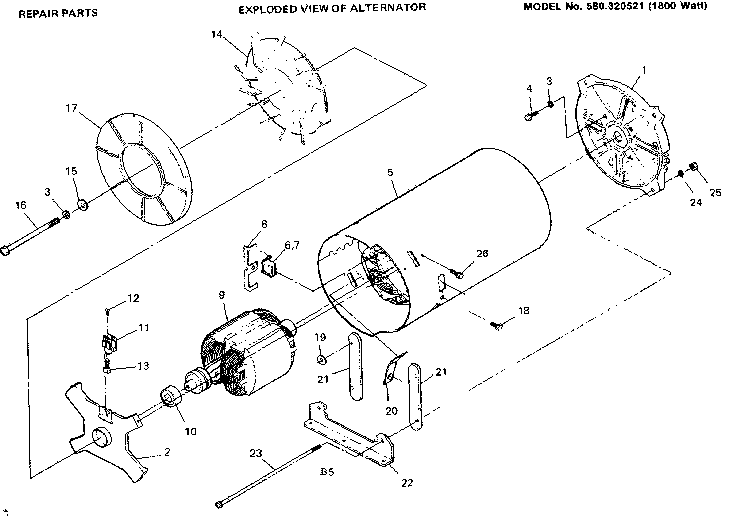 Craftsman 580320521 stator assembly diagram