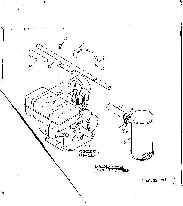 Craftsman 580320961 engine accessories diagram