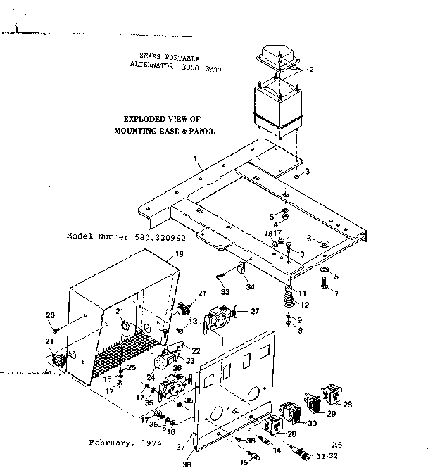 Craftsman 580320962 mounting base & panel diagram