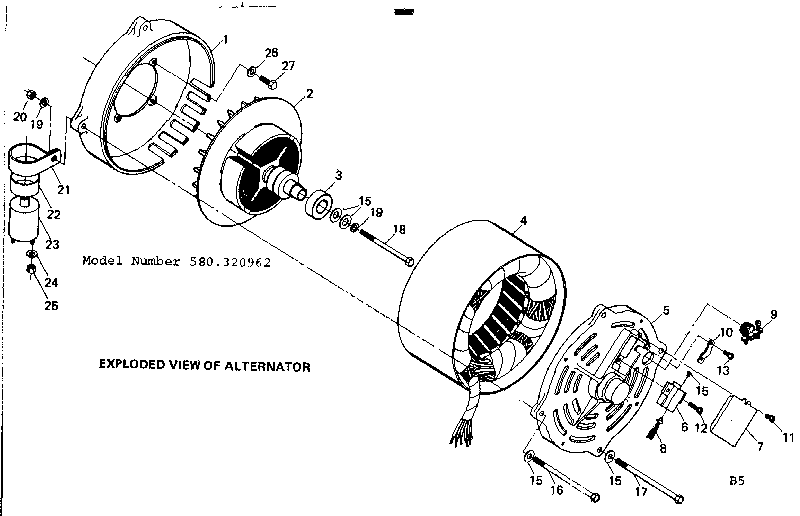 Craftsman 580320962 alternator diagram