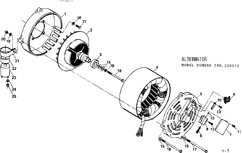Craftsman 580320972 alternator diagram