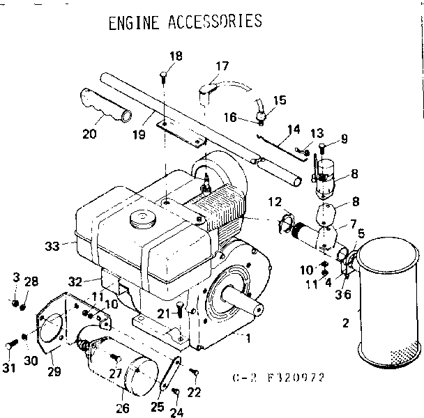 Craftsman 580320972 engine accessories diagram