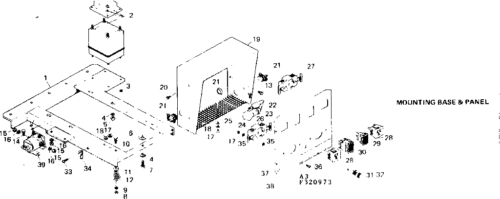 Craftsman 580320973 mounting base & panel diagram