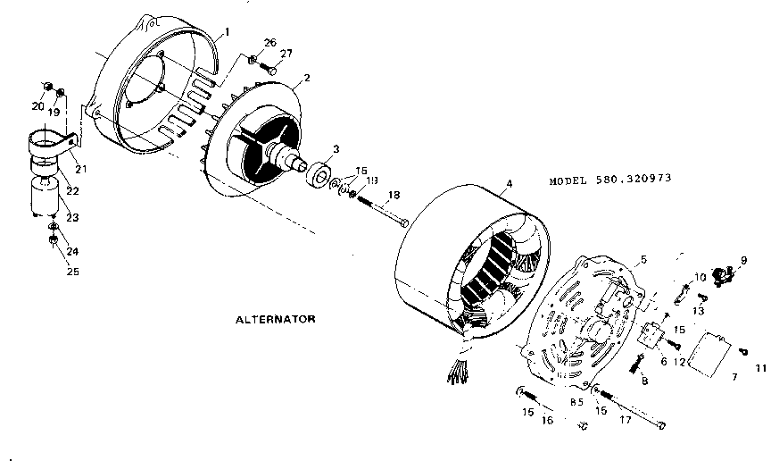 Craftsman 580320973 alternator diagram