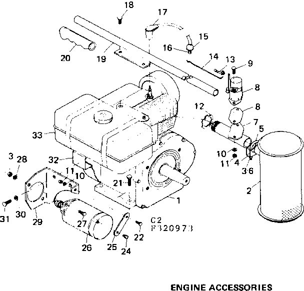 Craftsman 580320973 engine accessories diagram
