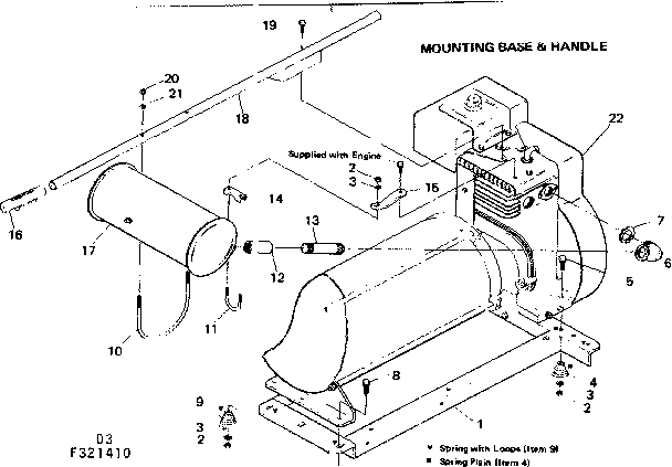 Craftsman 580321410 mounting base & handle diagram