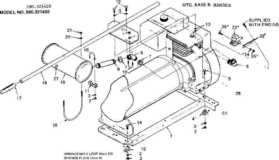 Craftsman 580321420 mounting base & handle diagram