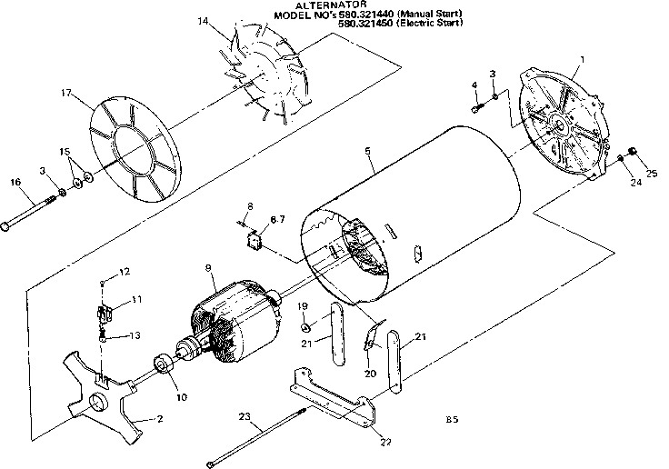 Craftsman 580321450 alternator diagram
