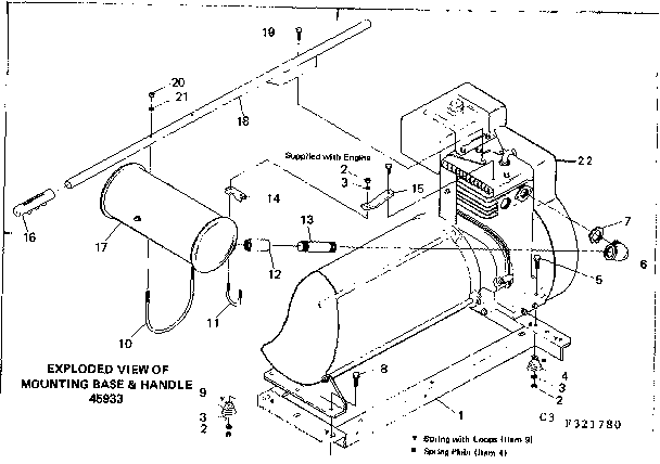 Craftsman 580321780 mounting base & handle diagram