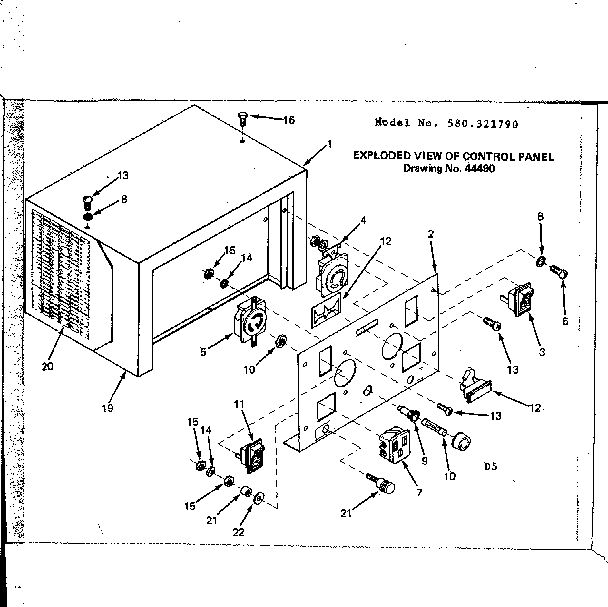 Craftsman 580321790 control panel diagram
