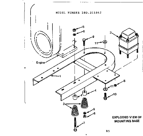 Craftsman 580321862 mounting base diagram