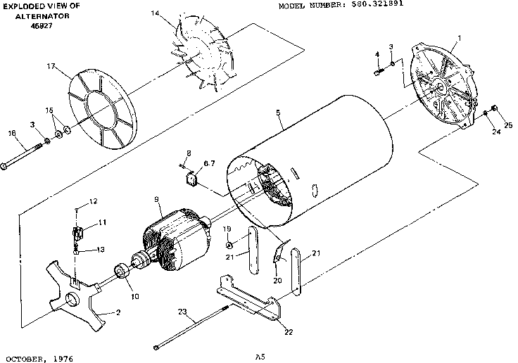 Craftsman 580321891 alternator diagram