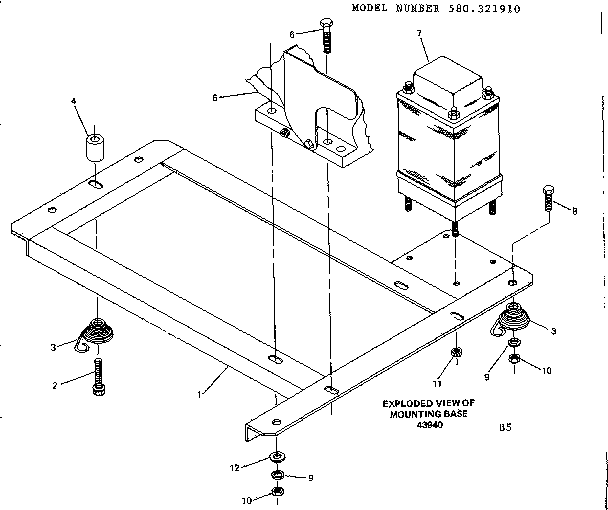 Craftsman 580321910 mounting base diagram