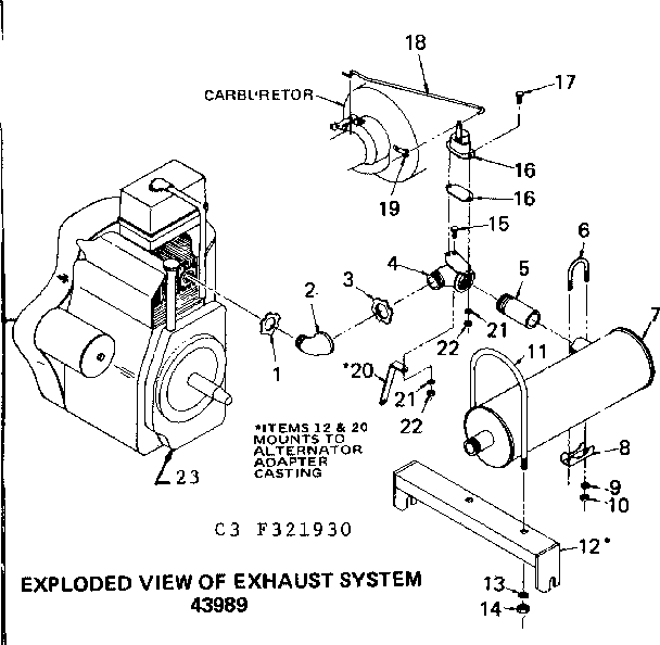 Craftsman 580321930 exhaust system diagram