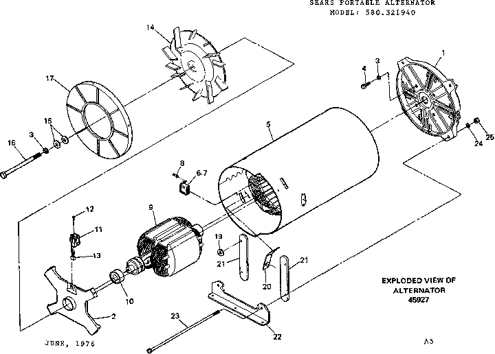 Craftsman 580321940 alternator diagram