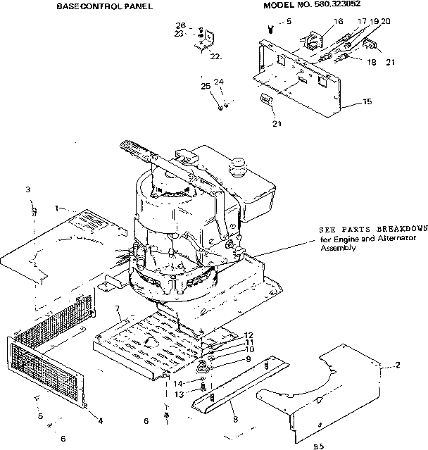 Craftsman 580323052 base control panel diagram