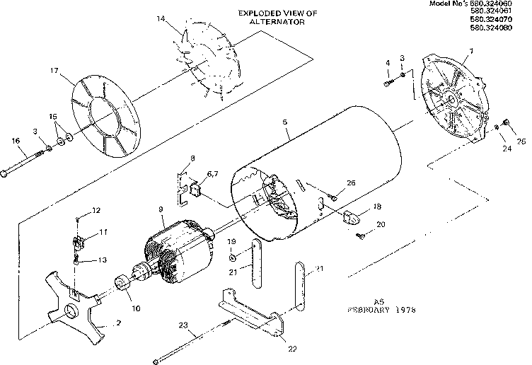 Craftsman 580324060 alternator diagram