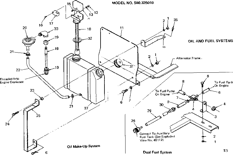 Craftsman 580325010 oil and fuel systems diagram