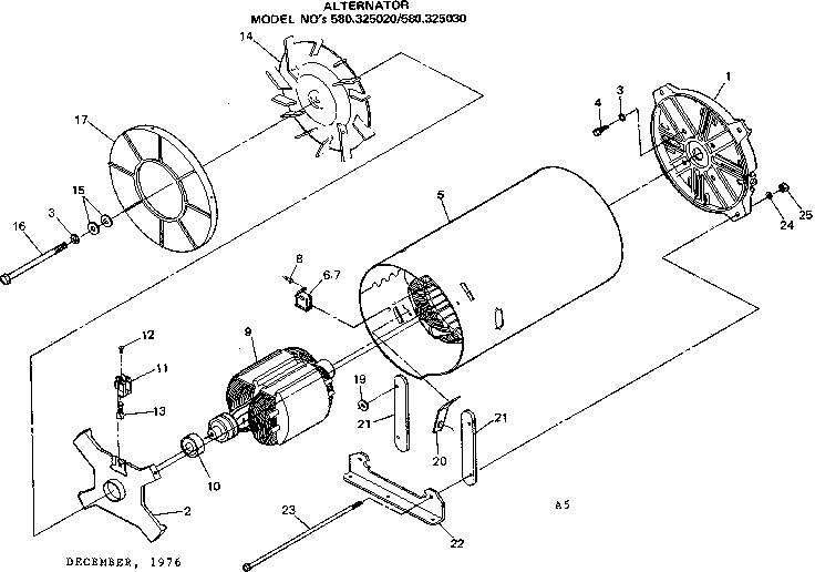 Craftsman 580325030 alternator diagram