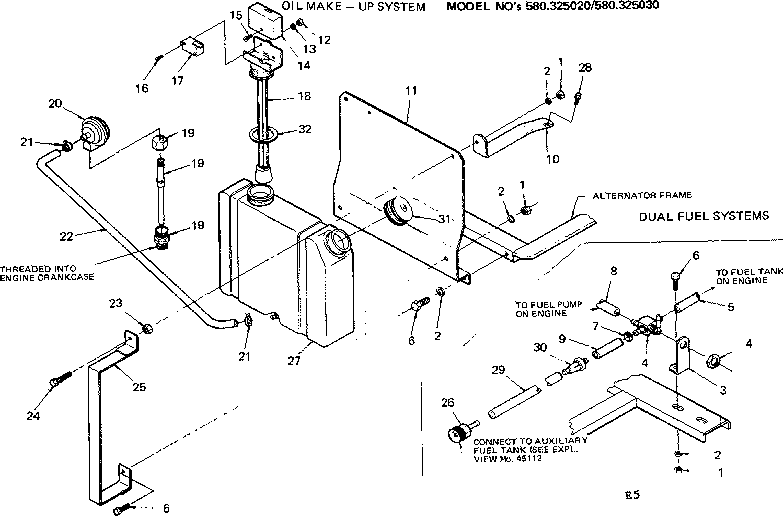 Craftsman 580325030 oil make-up and dual fuel systems diagram