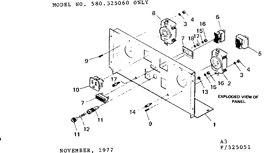 Craftsman 580325051 control panel 325060 diagram
