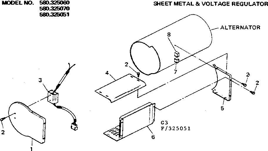 Craftsman 580325051 sheet metal & regulator assembly diagram