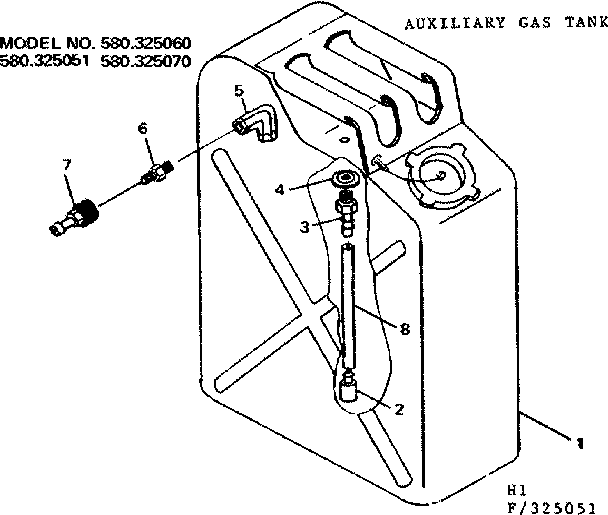 Craftsman 580325051 auxiliary gas tank diagram