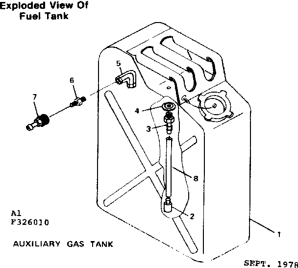 Craftsman 580326010 exploded view of fuel tank diagram