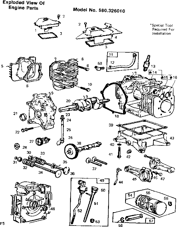 Craftsman 580326010 engine parts diagram