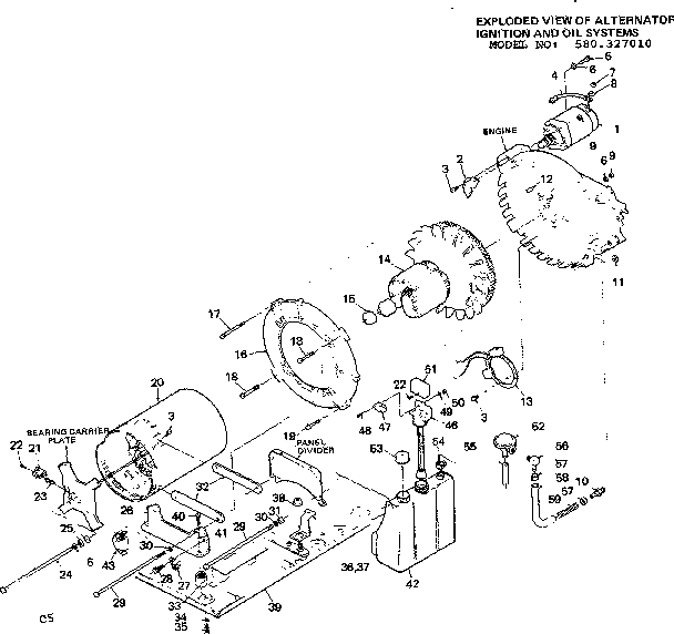 Craftsman 580327010 ignition and oil systems diagram