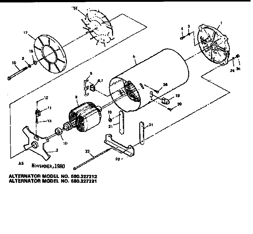 Craftsman 580327221 alternator diagram