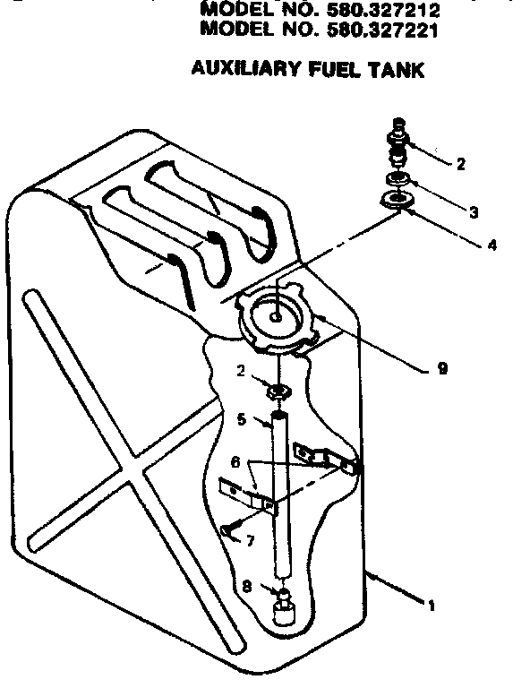 Craftsman 580327221 auxiliary fuel tank diagram