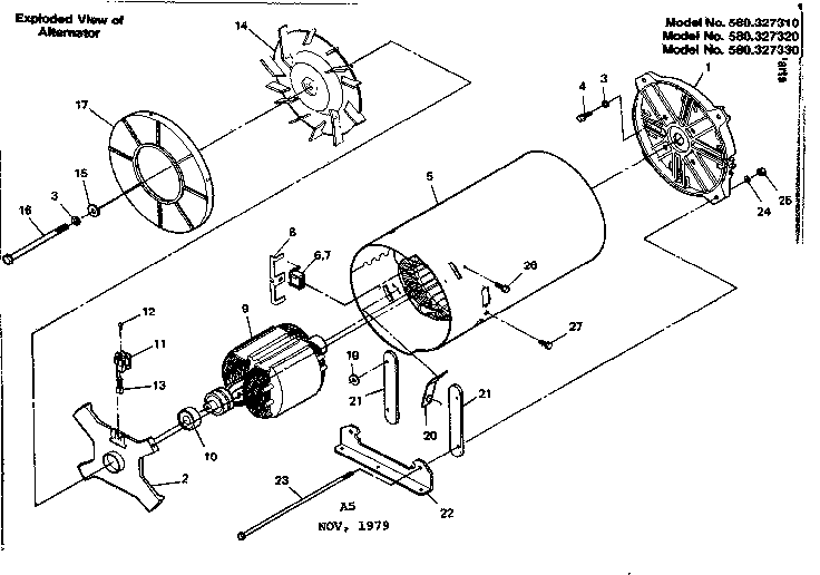 Craftsman 580327320 alternator diagram