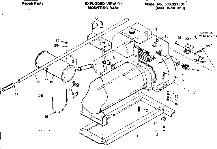 Craftsman 580327331 mounting base 327331 diagram