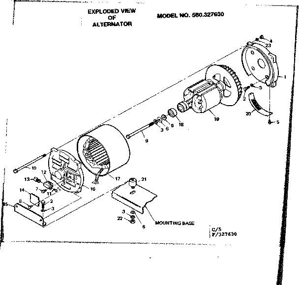 Craftsman 580327630 alternator diagram