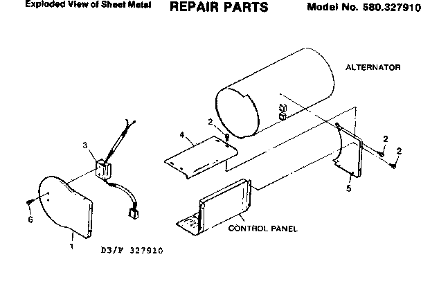 Craftsman 580327910 sheet metal diagram