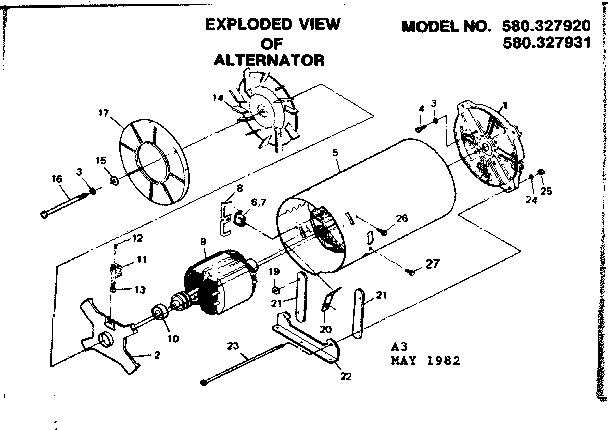 Craftsman 580327920 alternator diagram