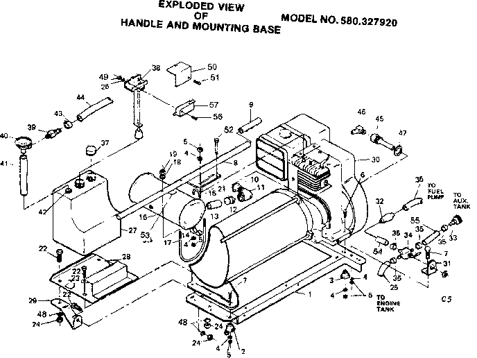 Craftsman 580327920 handle and mounting base 327920 diagram