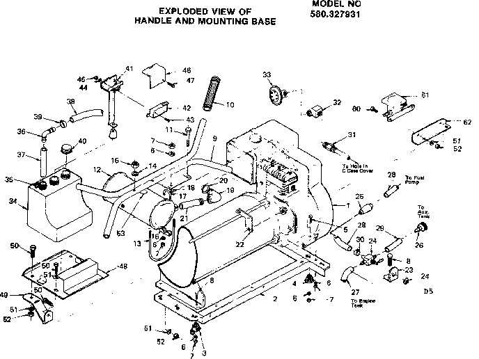 Craftsman 580327920 handle and mounting base 327931 diagram