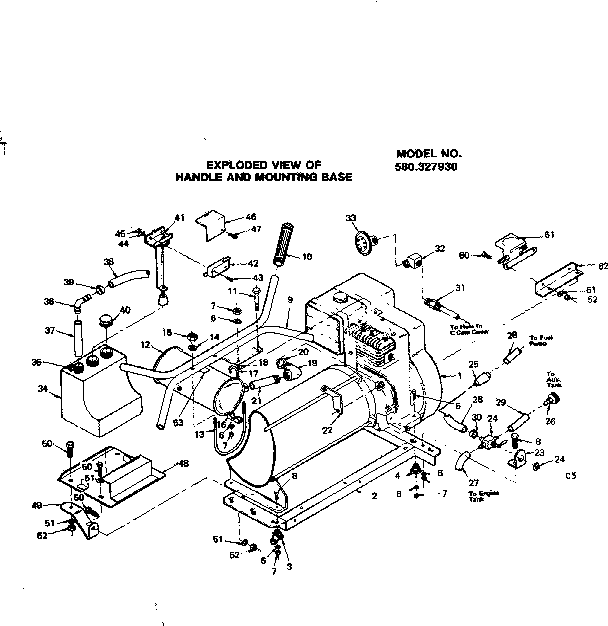 Craftsman 580327930 handle and mounting base diagram