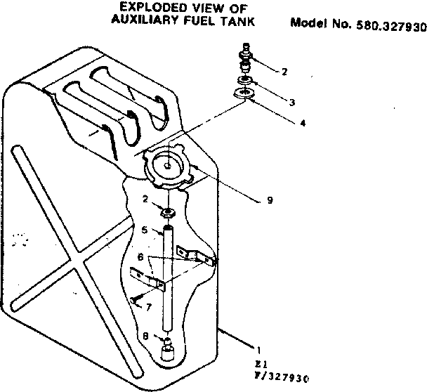 Craftsman 580327930 auxiliary fuel tank diagram