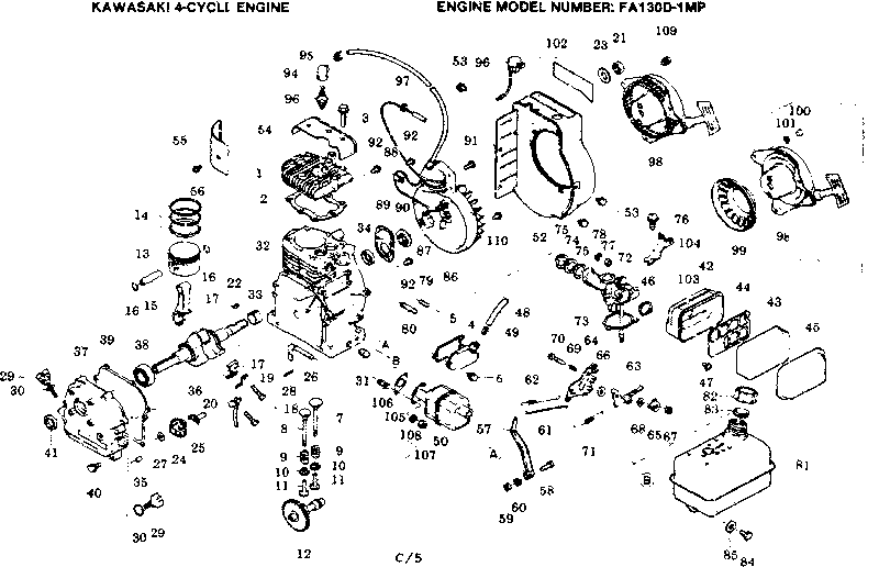 Craftsman 580328171 kawasaki engine breakdown diagram