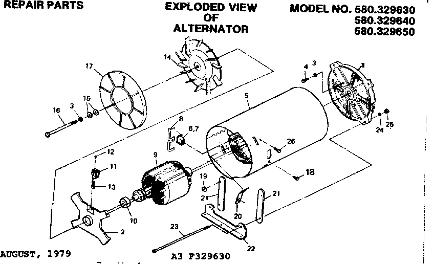 Craftsman 580329640 alternator diagram