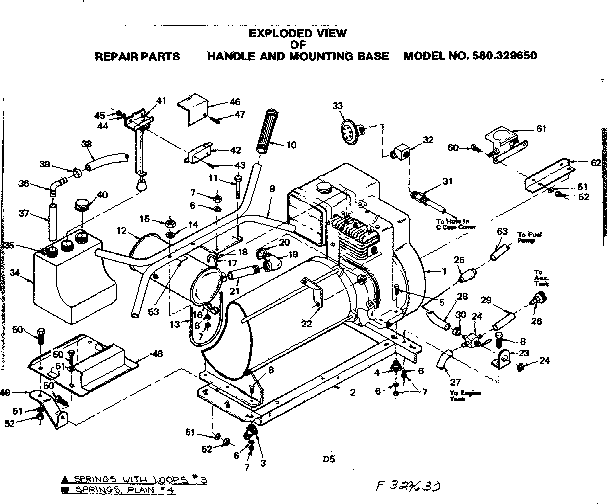 Craftsman 580329640 handle and mounting base diagram