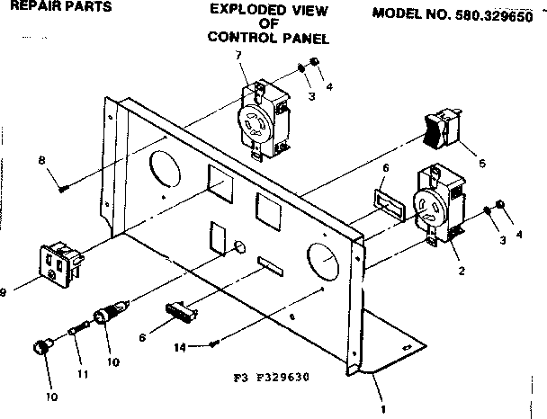 Craftsman 580329640 control panel diagram