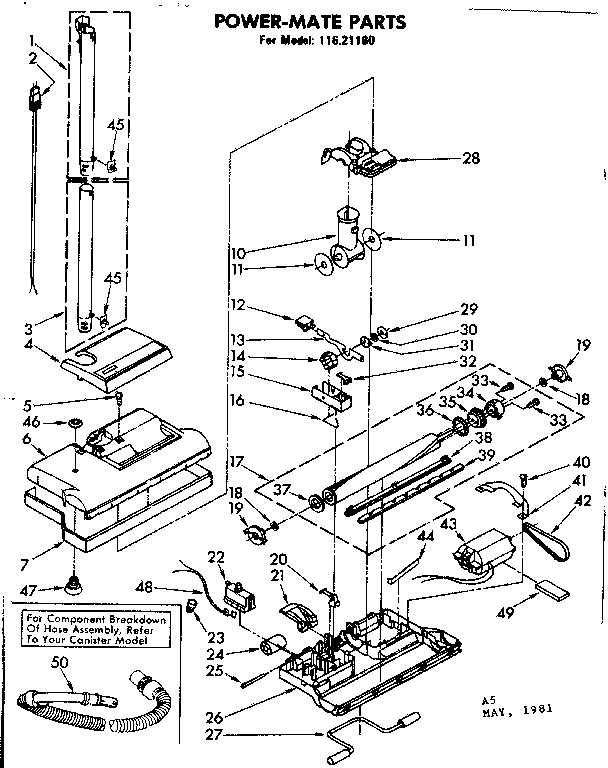 Kenmore 11621180 powermate parts diagram